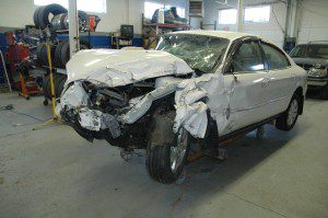 Damaged car after accident