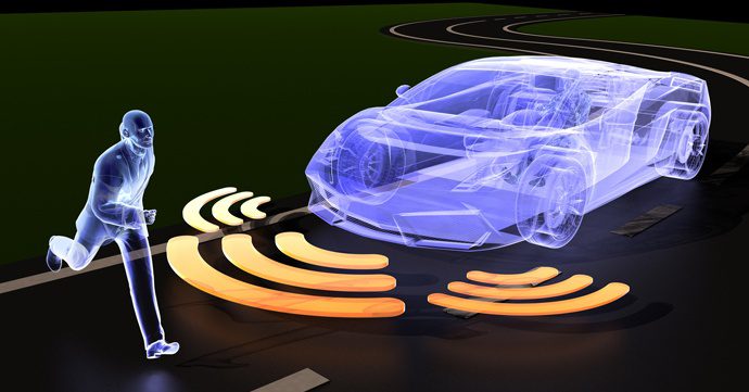 Self Driving Car Accident Illustration