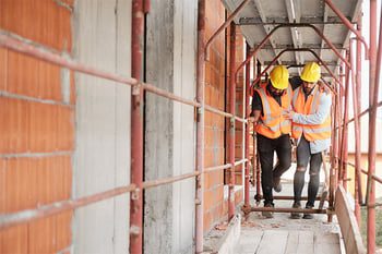 Construction workers after a work injury