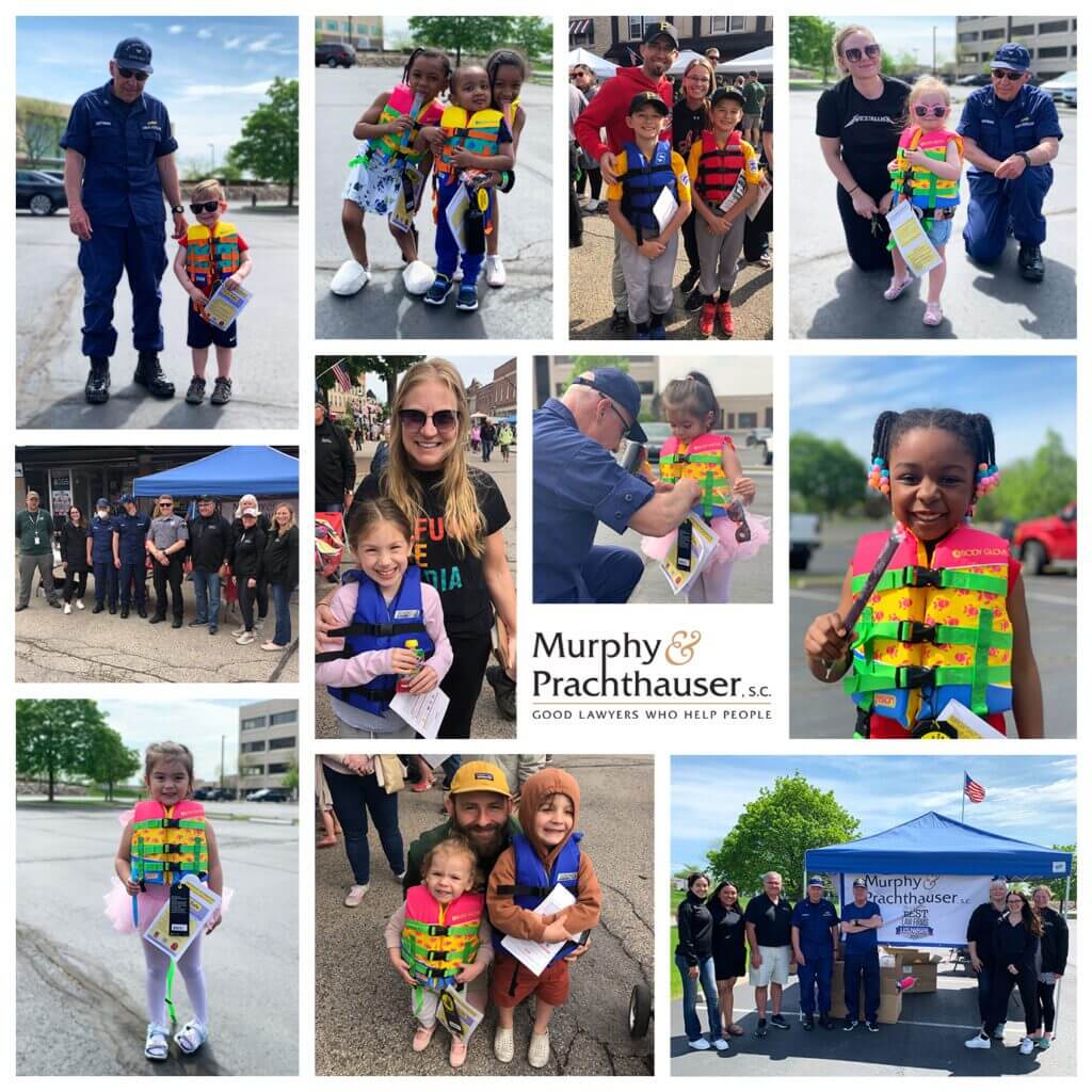 Life jacket giveaway event hosted by Murphy and Prachthauser Law Firm