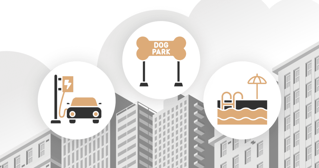 title graphic for a study about premiums on apartment complex amenities in U.S. cities